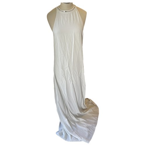 Pre-owned Paule Ka Silk Maxi Dress In White