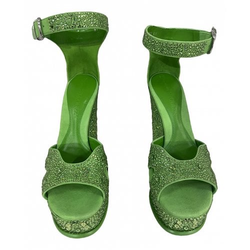 Pre-owned Alexander Mcqueen Cloth Heels In Green