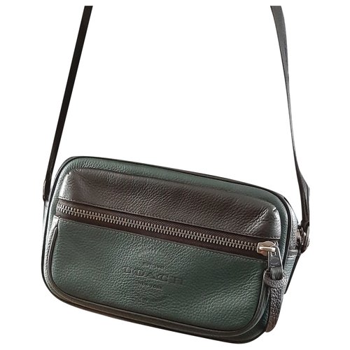 Pre-owned Coach Leather Weekend Bag In Green