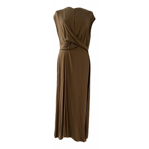 Pre-owned Vince Silk Mid-length Dress In Brown