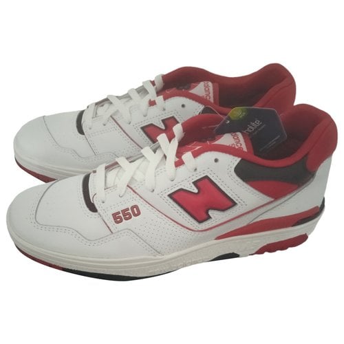Pre-owned New Balance 550 Leather Trainers In Red