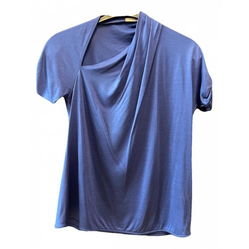 Pre-owned Bottega Veneta Silk T-shirt In Blue