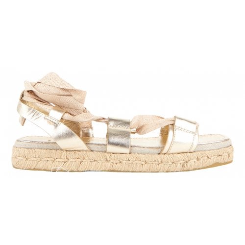 Pre-owned Max Mara Leather Espadrilles In Gold