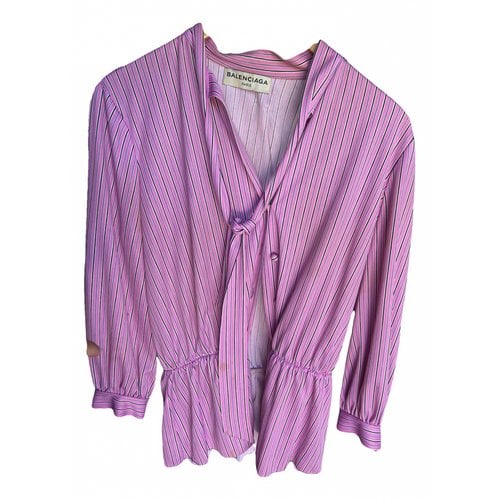 Pre-owned Balenciaga Silk Blouse In Pink