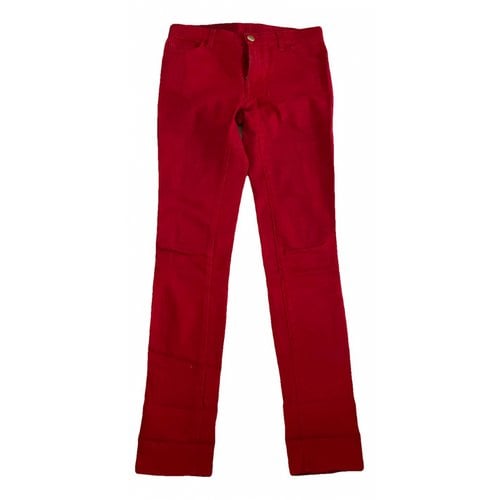 Pre-owned Valentino Slim Jeans In Red