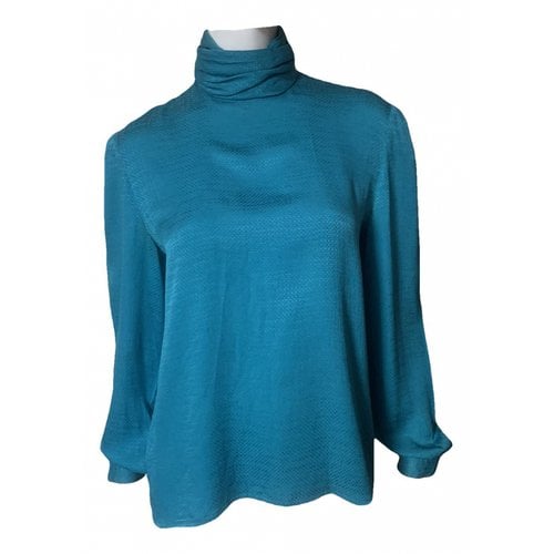 Pre-owned Valentino Silk Blouse In Turquoise