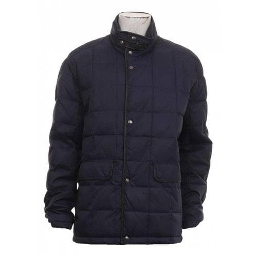 Pre-owned Cole Haan Puffer In Navy