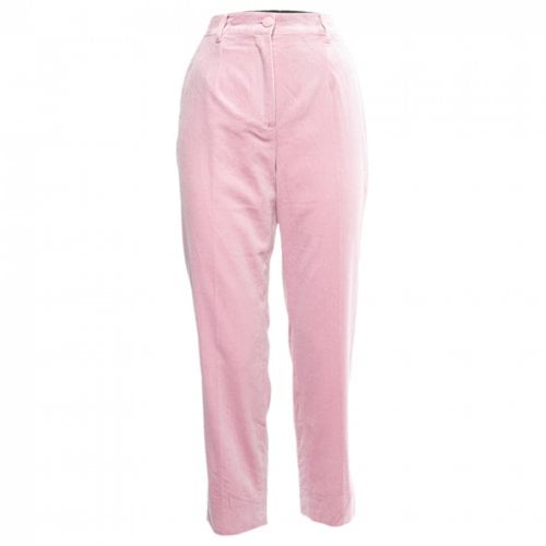 Pre-owned Dolce & Gabbana Velvet Trousers In Pink