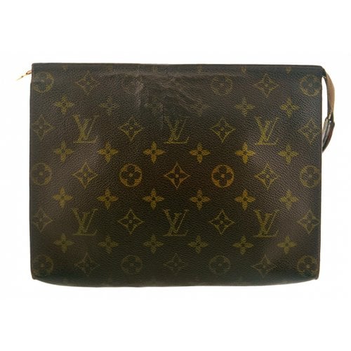 Pre-owned Louis Vuitton Pochette Cosmétique Leather Vanity Case In Brown