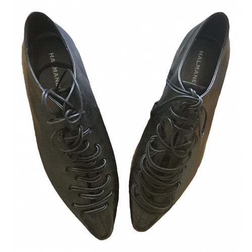 Pre-owned Halmanera Leather Heels In Black