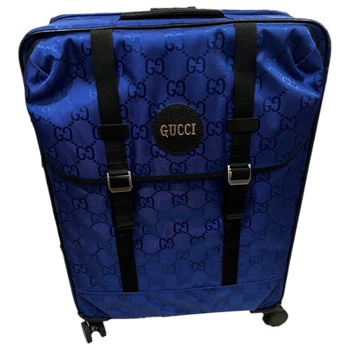Pre-owned Gucci Cloth Travel Bag In Blue