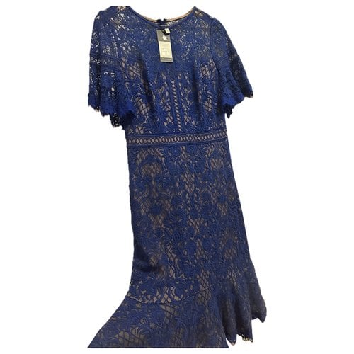 Pre-owned Tadashi Shoji Lace Mid-length Dress In Blue