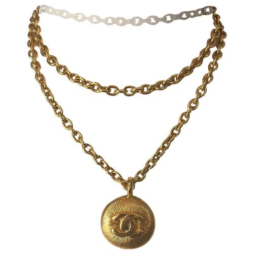 Pre-owned Chanel Cc Necklace In Gold