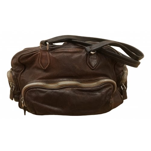 Pre-owned Prada Bowling Leather Handbag In Brown