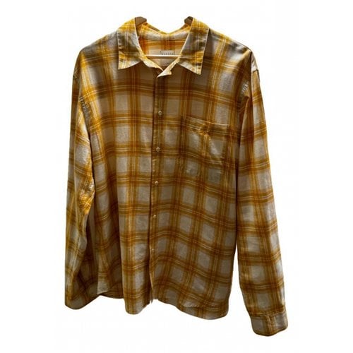 Pre-owned Sandro Linen Shirt In Yellow