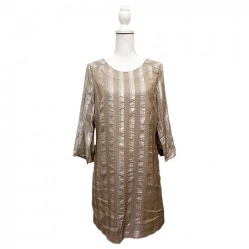 Pre-owned Escada Silk Mini Dress In Metallic