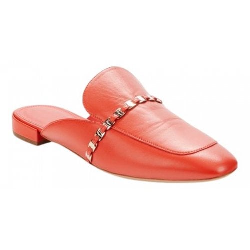 Pre-owned Ferragamo Leather Mules & Clogs In Red