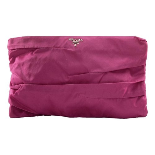 Pre-owned Prada Cloth Clutch Bag In Pink