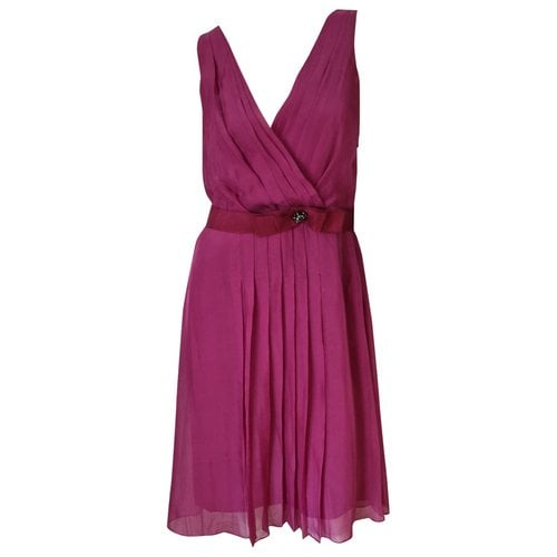 Pre-owned Carolina Herrera Silk Maxi Dress In Purple