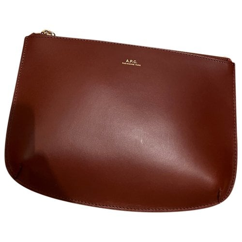Pre-owned Apc Leather Clutch Bag In Brown