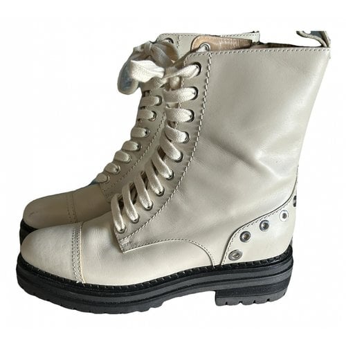 Pre-owned Sergio Rossi Leather Boots In White