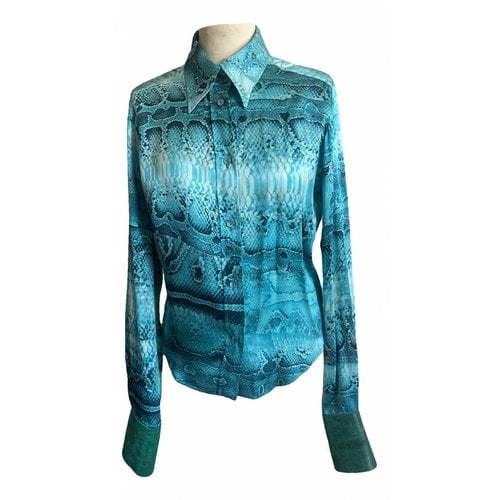 Pre-owned Just Cavalli Silk Shirt In Blue