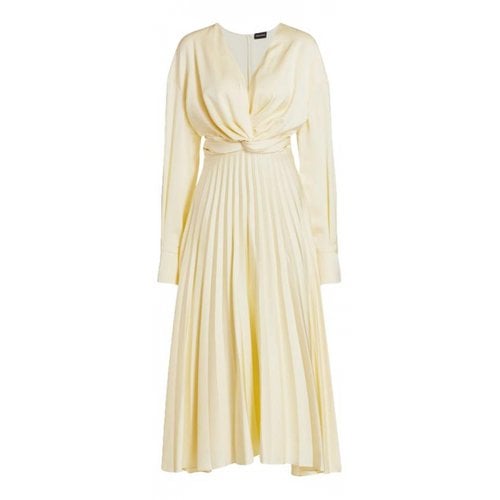 Pre-owned Magda Butrym Silk Mid-length Dress In Ecru