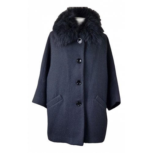 Pre-owned Atos Lombardini Wool Coat In Black
