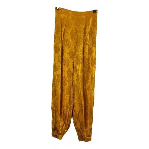 Pre-owned Ronny Kobo Silk Jumpsuit In Gold