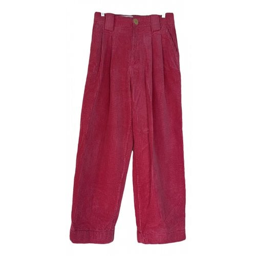 Pre-owned Ganni Trousers In Pink