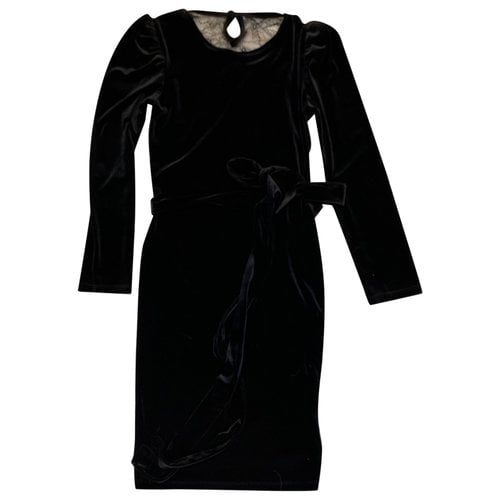 Pre-owned Madame Shoushou Velvet Mini Dress In Black