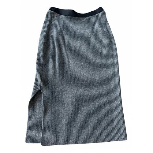 Pre-owned Moncler Wool Mid-length Skirt In Grey