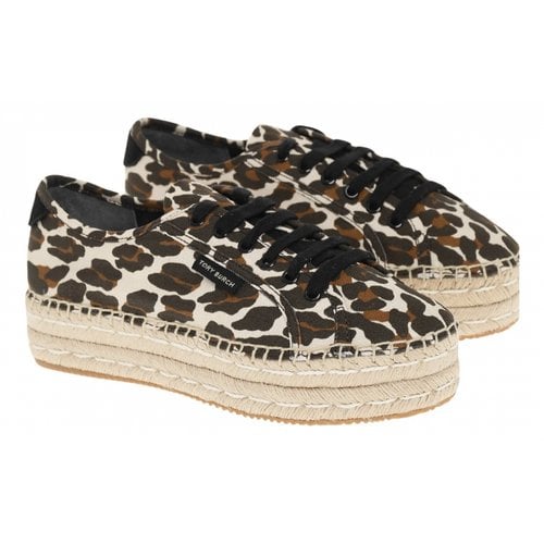 Pre-owned Tory Burch Cloth Espadrilles In Brown
