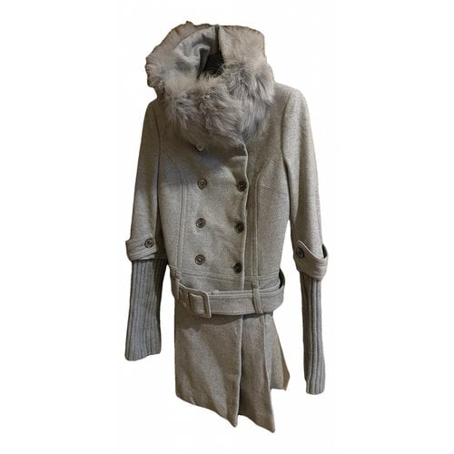 Pre-owned Pinko Wool Coat In Grey