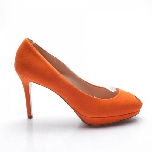 Pre-owned Unützer Leather Heels In Orange