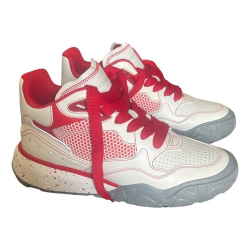 Pre-owned Alexander Mcqueen Sprint Runner Leather High Trainers In Red