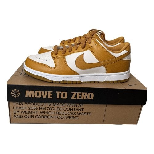 Pre-owned Nike Sb Dunk Low Leather Low Trainers In Yellow