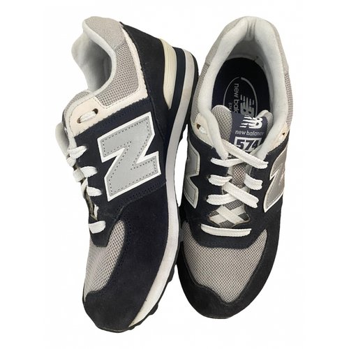 Pre-owned New Balance 574 Velvet Trainers In Blue