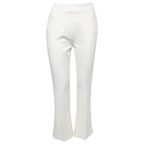 Pre-owned Roland Mouret Cloth Trousers In White