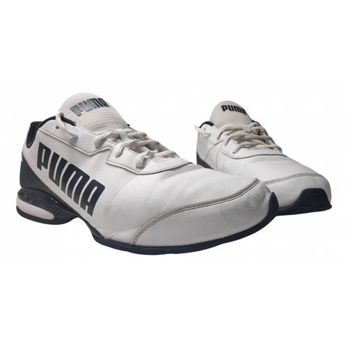 Pre-owned Puma Patent Leather Low Trainers In White