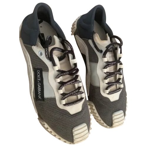Pre-owned Dolce & Gabbana Cloth Low Trainers In Grey