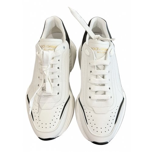 Pre-owned Dolce & Gabbana Leather Lace Ups In White