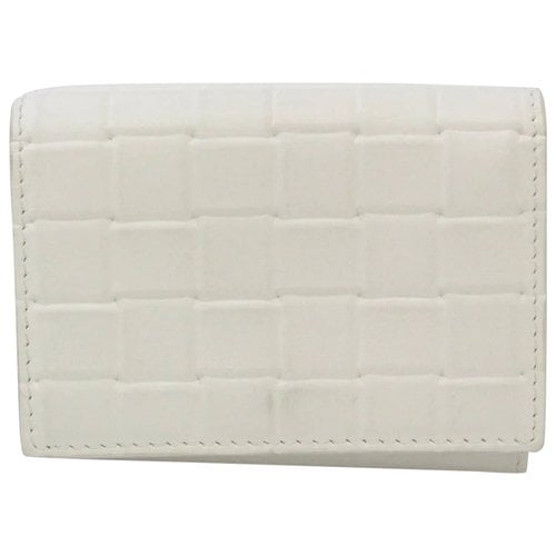Pre-owned Bottega Veneta Intrecciato Leather Wallet In White