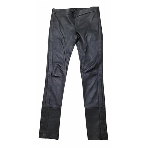 Pre-owned Tom Ford Leather Slim Pants In Black