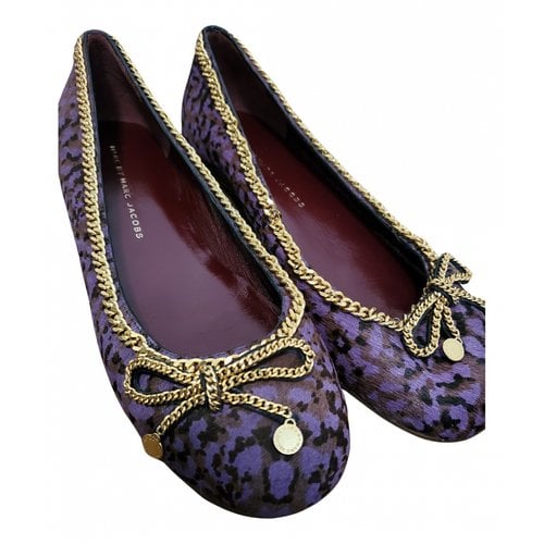 Pre-owned Marc By Marc Jacobs Leather Flats In Purple