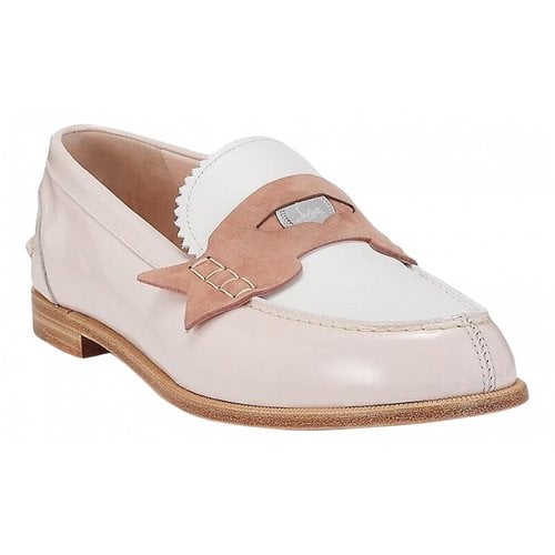 Pre-owned Christian Louboutin Leather Flats In Pink
