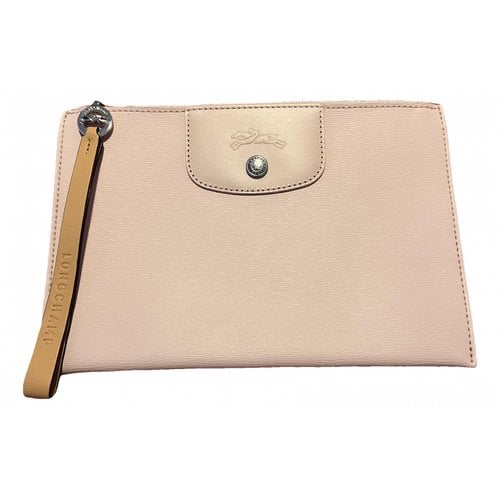 Pre-owned Longchamp Pliage Cloth Clutch Bag In Pink