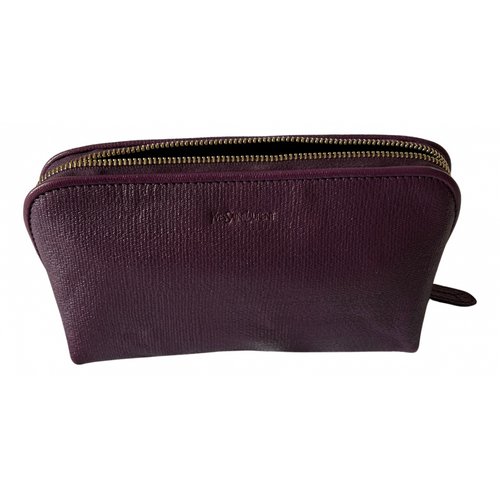 Pre-owned Saint Laurent Leather Purse In Purple