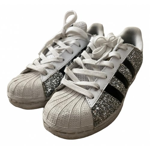 Pre-owned Adidas Originals Superstar Glitter Trainers In Grey