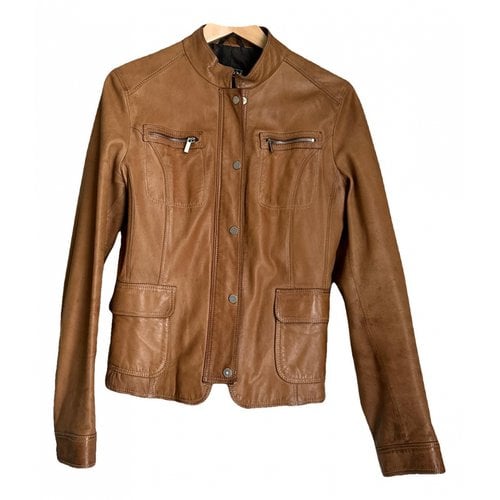 Pre-owned Fratelli Rossetti Leather Biker Jacket In Brown